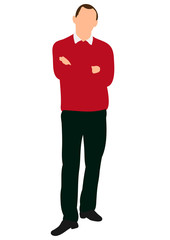  isolated, man in a red sweater