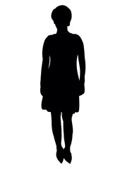 Silhouette of woman stand  illustration