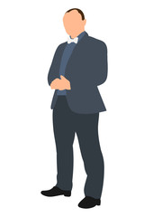 isolated, man standing in a bow tie