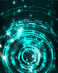 Neon circles abstract background
