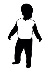 Silhouette child stands childhood