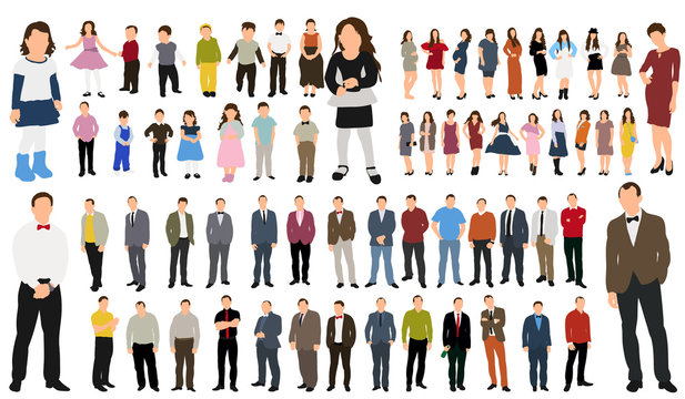 Collection of people  illustration