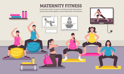 Maternity Fitness Class Flat Poster