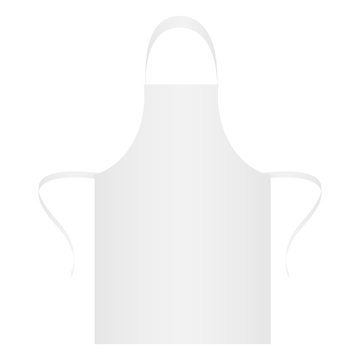 White blank apron mockup isolated. Vector illustration