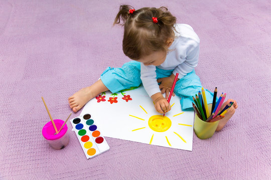 kids painting at home