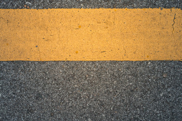 Asphalt road texture line yellow background.