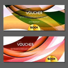 Gift voucher. Vector, illustration.  Gold background.