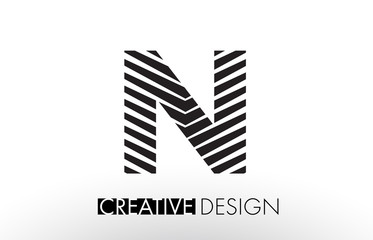 N Lines Letter Design with Creative Elegant Zebra