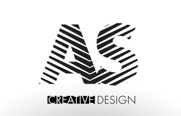 AS A S Lines Letter Design with Creative Elegant Zebra