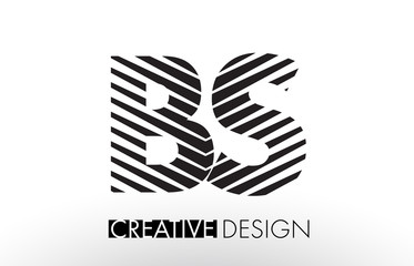 BS B S Lines Letter Design with Creative Elegant Zebra