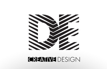 DE D E Lines Letter Design with Creative Elegant Zebra