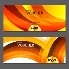 Gift voucher. Vector, illustration.  Gold background.