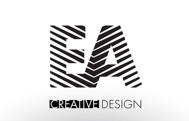 EA E A Lines Letter Design with Creative Elegant Zebra
