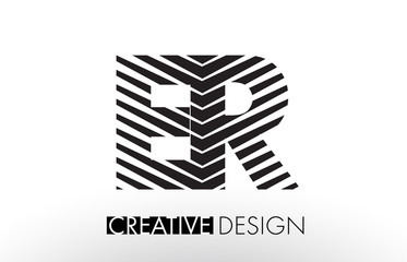 ER E R Lines Letter Design with Creative Elegant Zebra