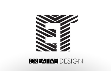 ET E T Lines Letter Design with Creative Elegant Zebra