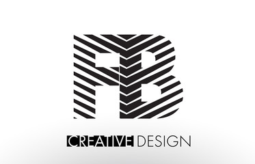 Fototapeta premium FB F B Lines Letter Design with Creative Elegant Zebra