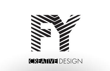 FY F Y Lines Letter Design with Creative Elegant Zebra