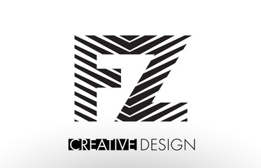 FZ F Z Lines Letter Design with Creative Elegant Zebra