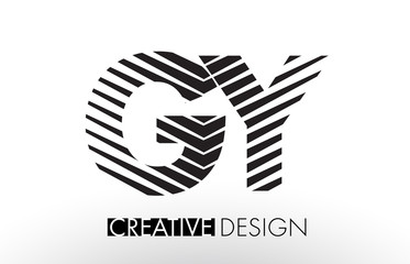 GY G Y Lines Letter Design with Creative Elegant Zebra