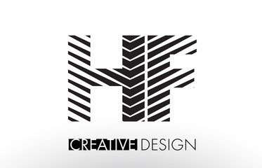 HF H F Lines Letter Design with Creative Elegant Zebra