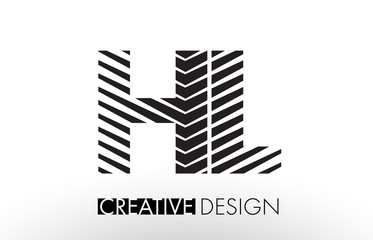 HL H L Lines Letter Design with Creative Elegant Zebra