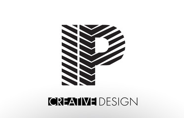 IP I P Lines Letter Design with Creative Elegant Zebra