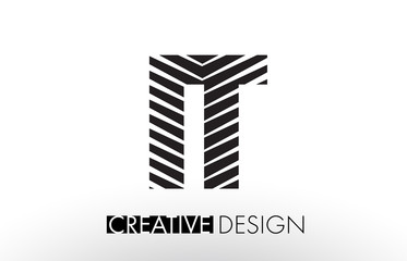 IT I T Lines Letter Design with Creative Elegant Zebra