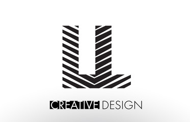 LL L Lines Letter Design with Creative Elegant Zebra