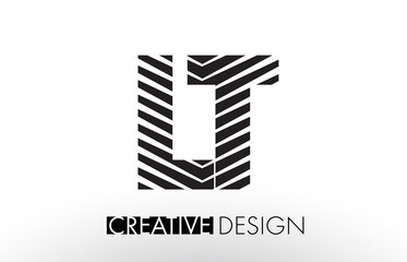 LT L T Lines Letter Design with Creative Elegant Zebra