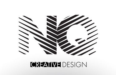 NQ N Q Lines Letter Design with Creative Elegant Zebra