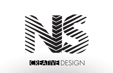 NS N S Lines Letter Design with Creative Elegant Zebra
