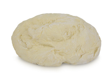 Yeast-based dough after rising isolated on white background