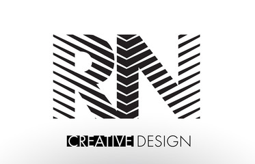 RN R N Lines Letter Design with Creative Elegant Zebra