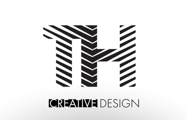 TH T H Lines Letter Design with Creative Elegant Zebra