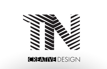 TN T N Lines Letter Design with Creative Elegant Zebra