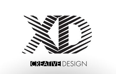 XD X D Lines Letter Design with Creative Elegant Zebra