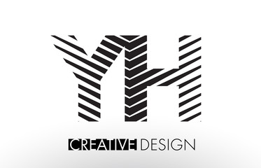 Fototapeta premium YH Y H Lines Letter Design with Creative Elegant Zebra