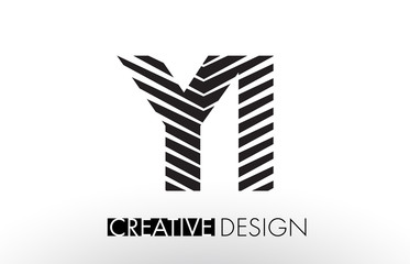YI Y I Lines Letter Design with Creative Elegant Zebra