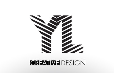 YL Y L Lines Letter Design with Creative Elegant Zebra