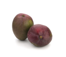 Green mango isolated on white background