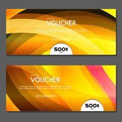 Gift voucher. Vector, illustration.  Gold background.