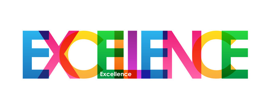 EXCELLENCE Colourful Vector Letters Icon
