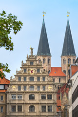 Fototapeta premium Gewandhaus and St. Martini church, Braunschweig. Germany.