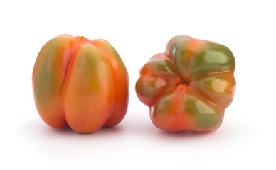 Orange sweet pepper on a white background