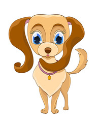 Obraz premium puppy dog on white. cartoon vector illustration