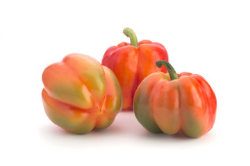 Orange sweet pepper on a white background