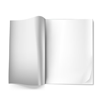 open blank magazine on white. vector illustration