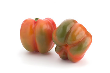 Fototapeta na wymiar Orange sweet pepper on a white background