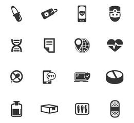 Drug store icons set