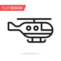 Helicopter line icon. Vector